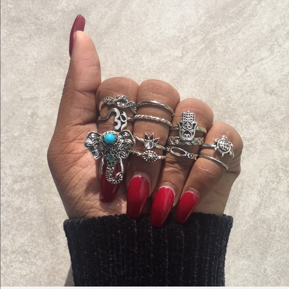 14pc bohemian ring set - Picture 2 of 7